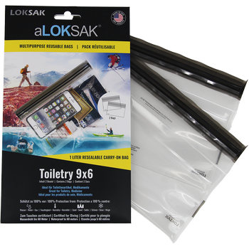 aLOKSAK 9x6 Toiletry - 2 Stück (21,8 x 13,3 cm) Toilettenartikel, Medikamente 