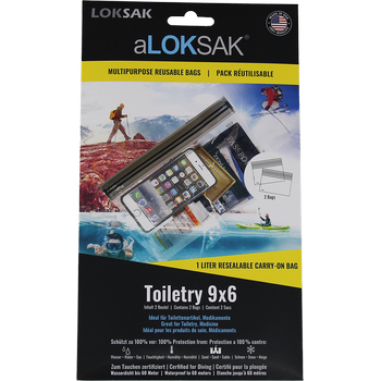aLOKSAK 9x6 Toiletry - 2 Stück (21,8 x 13,3 cm) Toilettenartikel, Medikamente