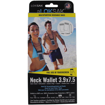 aLOKSAK Neck Wallet 3.9x7.5 - 2 Stück & 1 Lanyard (9,9 x 19 cm) Veranstaltungsticket, grosses Handy