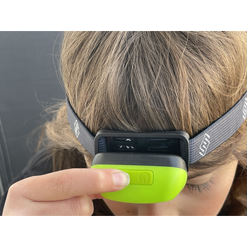 HEAD+BEAM100, grass green, 100 Lumen,Stirnlampe mit Box und USB-A/C-C Ladekabel